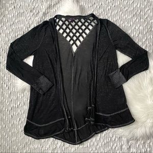 (🎄2/$30) Light /Thin Black Cardigan with design back